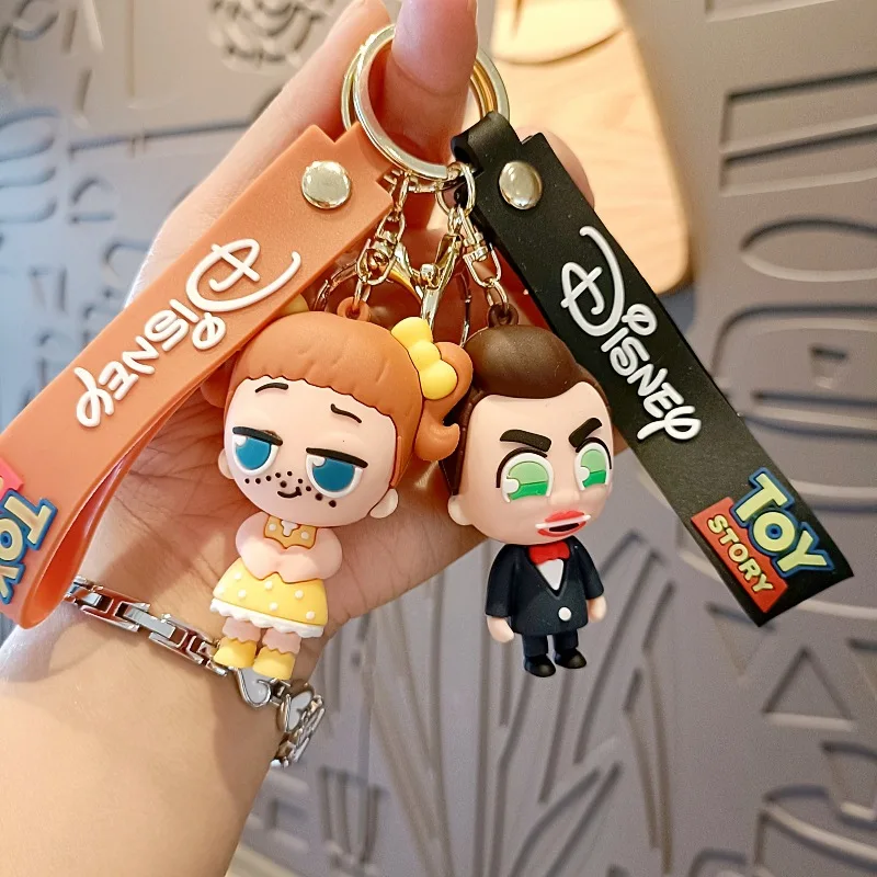 Disney Keychain Pendant Toy Story 4 Buzz Lightyear Woody Lots-o'-Huggin' Bear Anime Dolls Keyring Pendant Ornament Kids Gifts