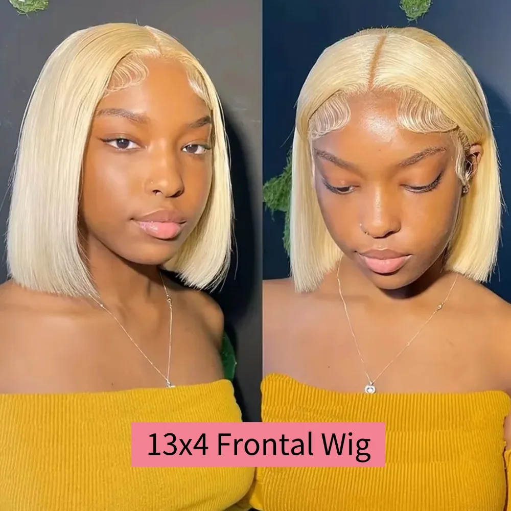 613 Transparent  Lace Front Wig  Short Bob Wigs 613 Blonde 13x4 13x6 HD Lace Front Human Hair Wig Brazilian Bone Straight Human Hair Bob Wig Pre Plucked with Baby Hair