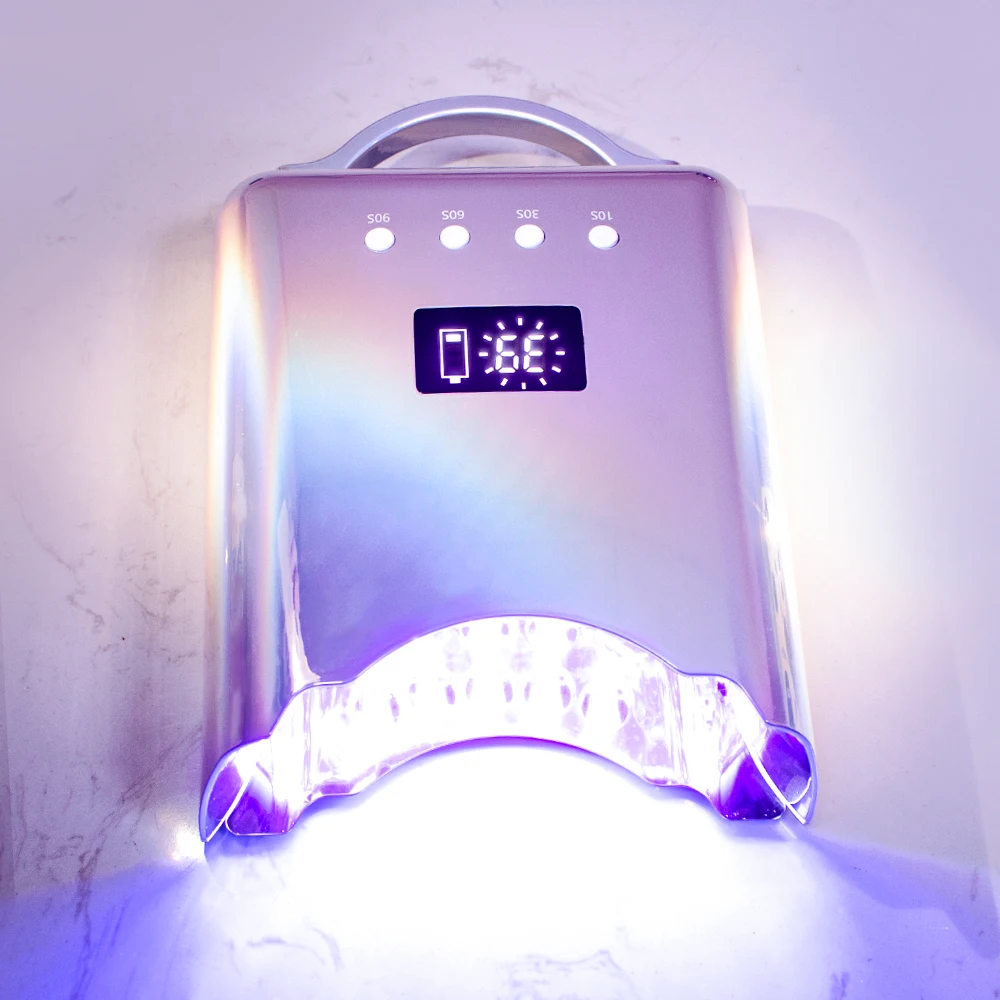 New Product 2025 Nail Supply Love This Diamond Shining Cordless Nail Drying Machine Portable 78W UV Light Emitting Diode Nail La