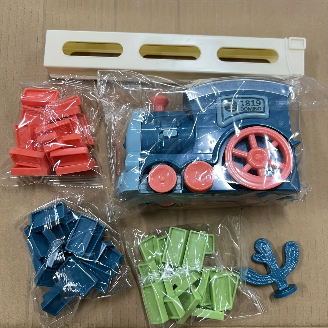 جديد التلقائي الكهربائية الدومينو قطار وضع سيارة الدومينو الملونة مجموعة ألعاب تعليمية للأطفال كتل هدية للبنين بنات #3