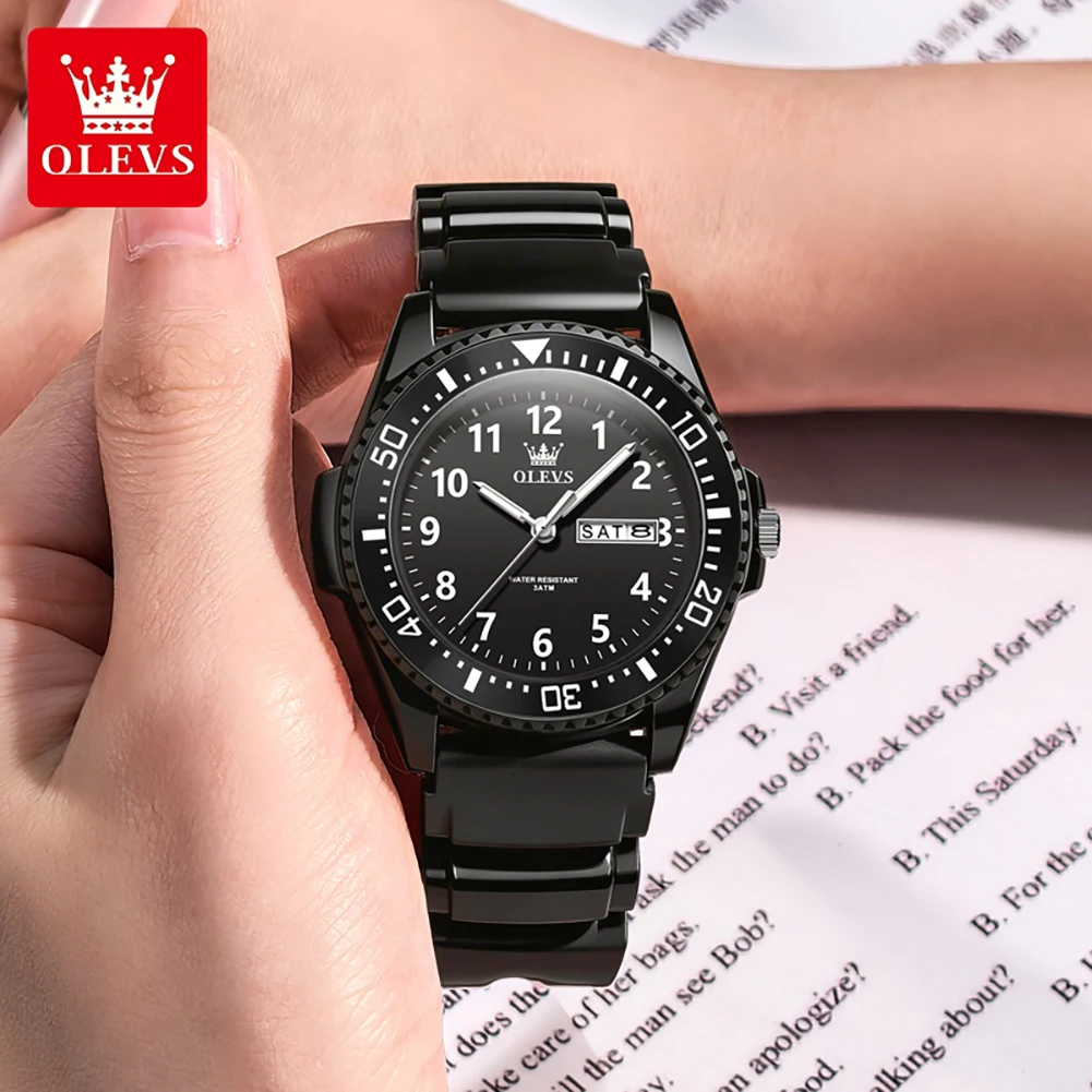 OLEVS Student Quartz Watch Waterproof Luminous Date Week Casual Sports Wristwatch for Teenagers Boys Girls School Daily Use 2703