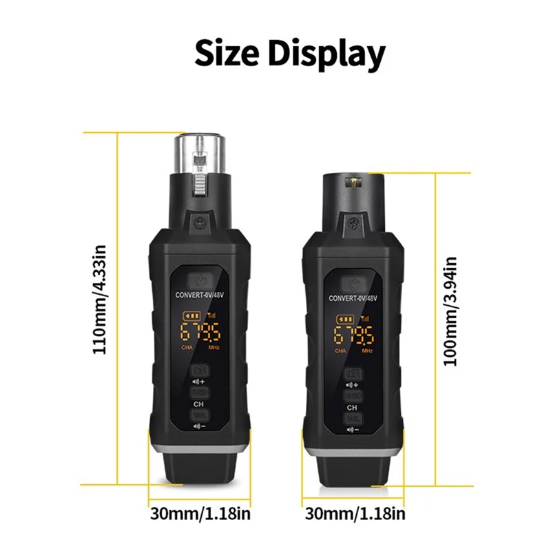 Y67A-Nuovo condensatore 48V Adattatore XLR Ricevitore trasmettitore microfono wireless per microfono dinamico Mixer audio per chitarra