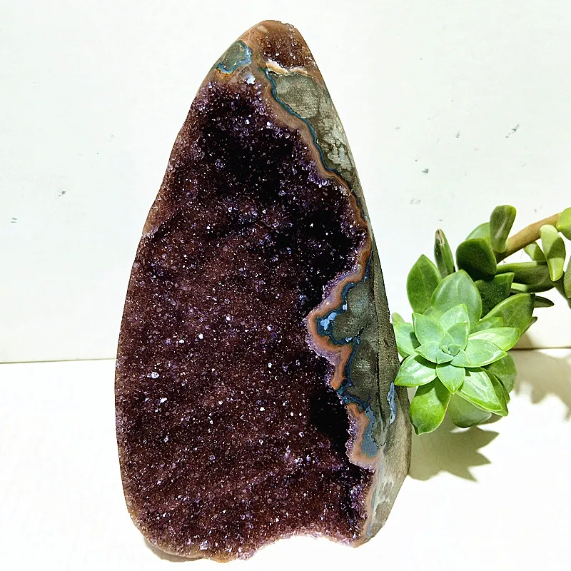 Natural Stone Colorful Amethyst Geode Raw Quartz Cluster Mineral Variety Healing Fengshui Crystals Decoration