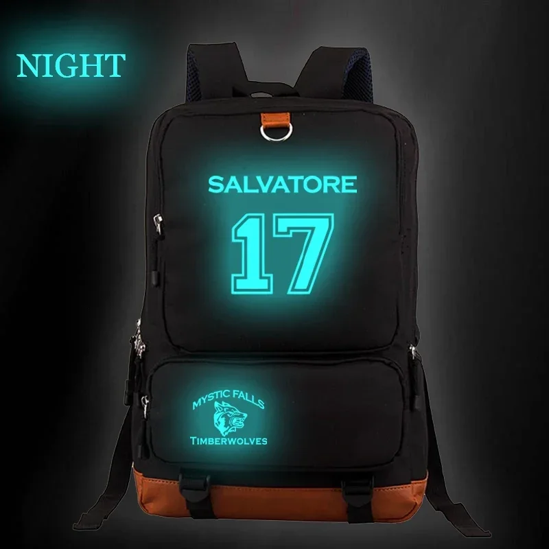 

Movie The Vampire Diaries Backpack Mochila Teenager Luminous Schoolbag High School Students Bookbag Men Fashion Outdoor Rucksack