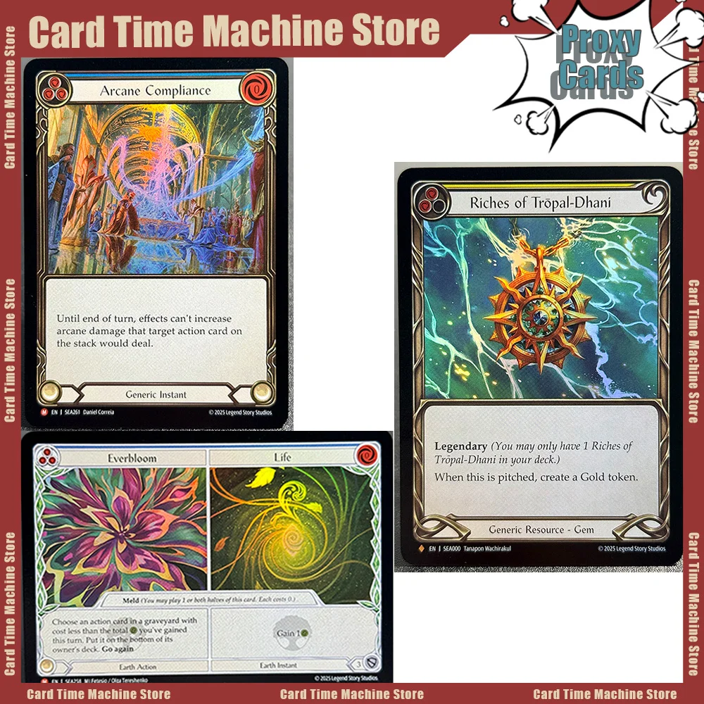Flesh and Blood TCG Proxy FOIL-Karten Riches of Tropal-Dhanii Everbloom Life Arcane Compliance Booster Pack Karten Exquisite Geschenke
