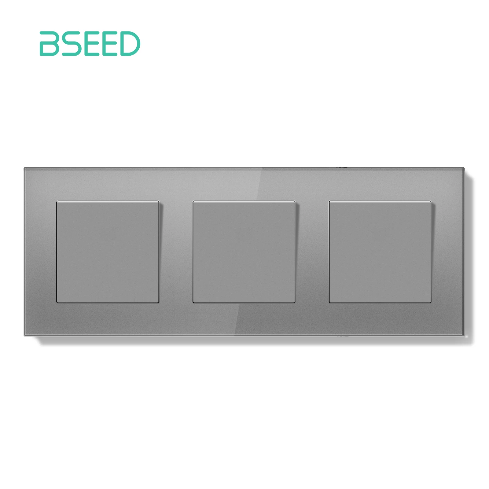 BSEED E-serie mechanische knopschakelaar 1/2Gang 1-weg dubbele lichtschakelaar Drievoudige tuimelschakelaar Glazen paneelschakelaar Aan Uit 250V