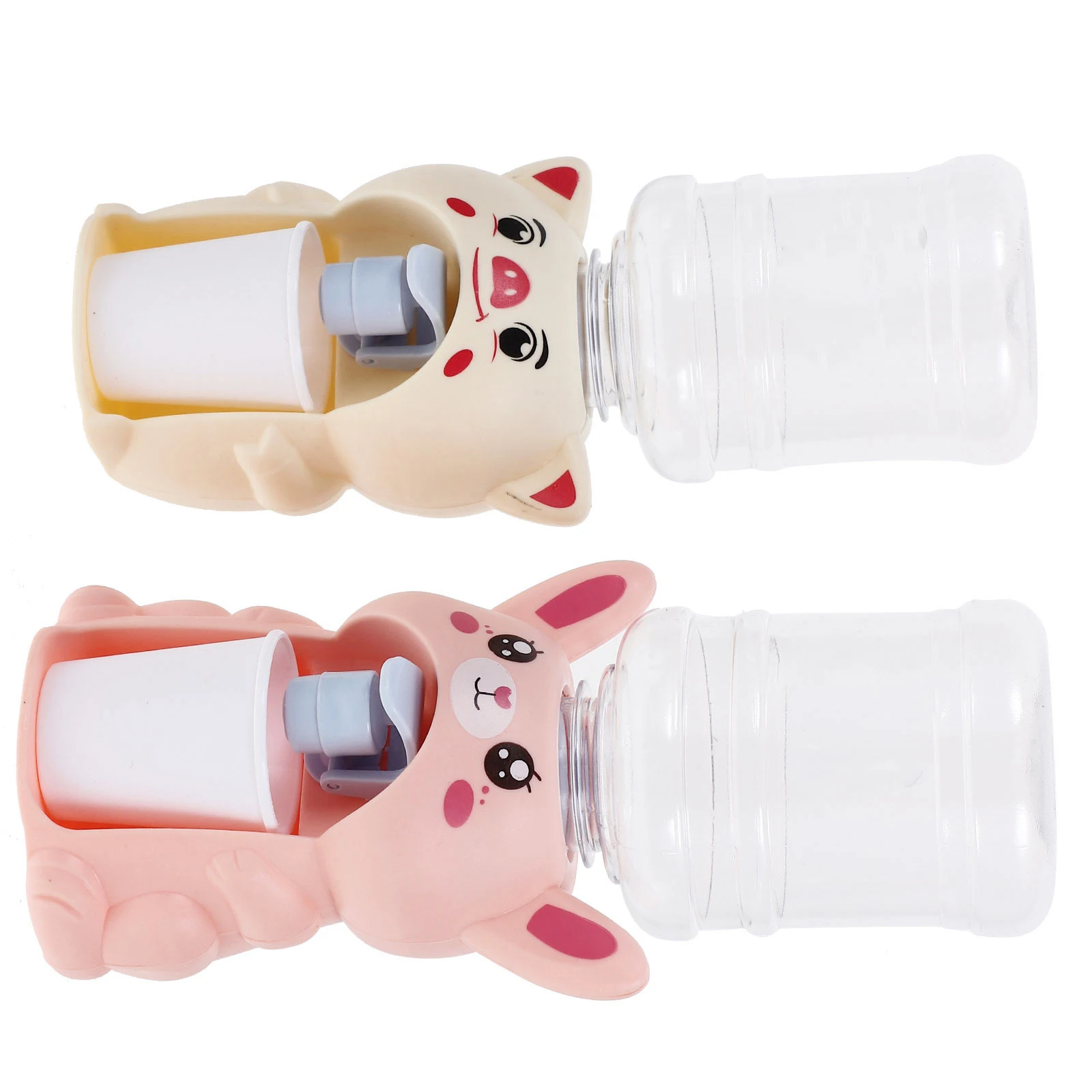 

2 Pcs Mini Water Dispenser Kids Electric Toy Fun Drinking Fountain Model Cartoon Animal Shape Outdoor Indoor Game Kids Water