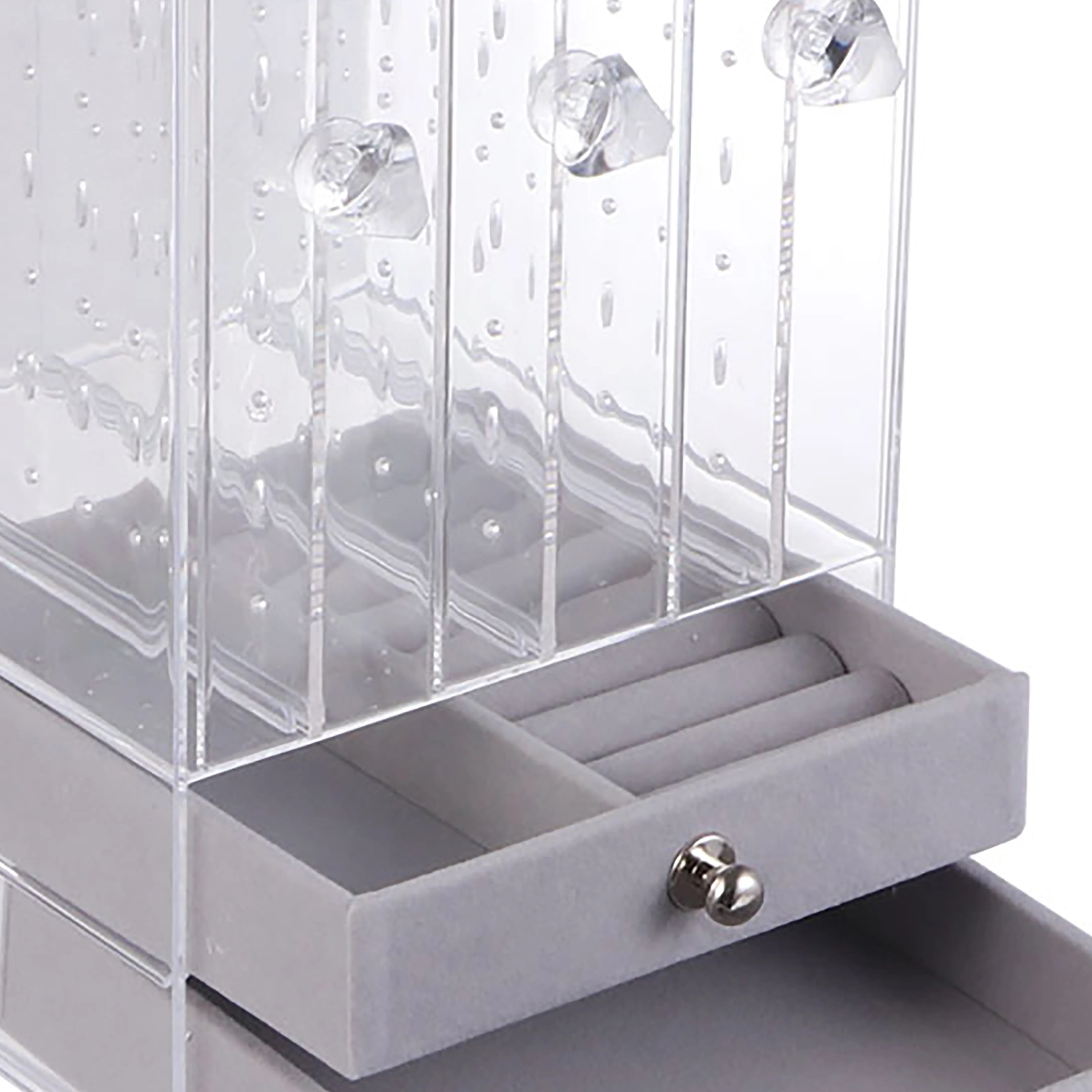 

1Pcs Earrings Storage Box Transparent Jewelry Case Acrylic Organizer Portable Jewelry Holder Storage Container for Drawer