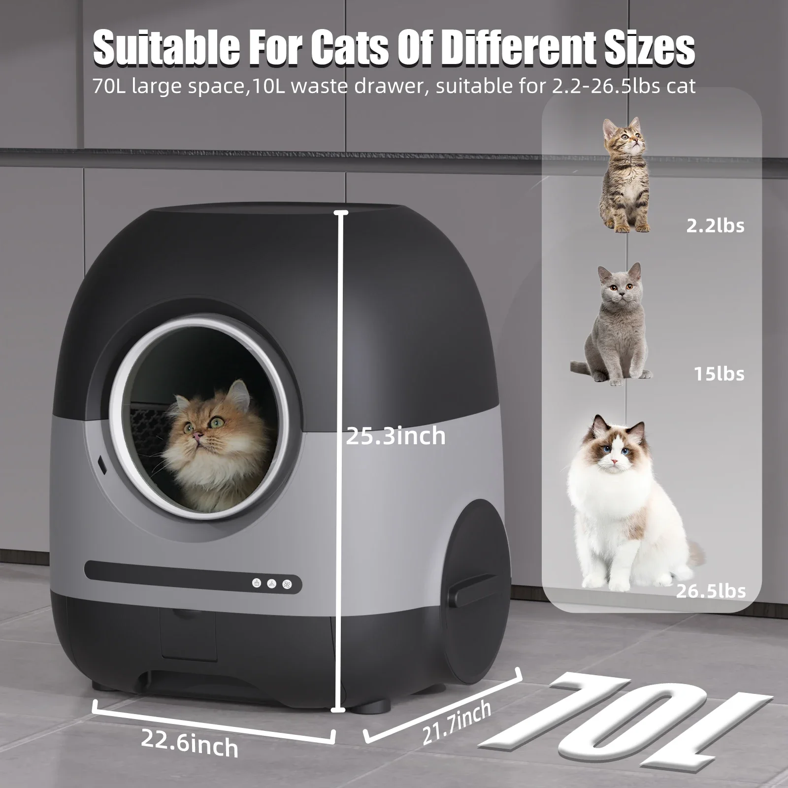 Automatic Cat Litter Box Closed Sandbox Self-cleaning Smart APP Control Toilet Potty Cat Electronic Pet Supplies