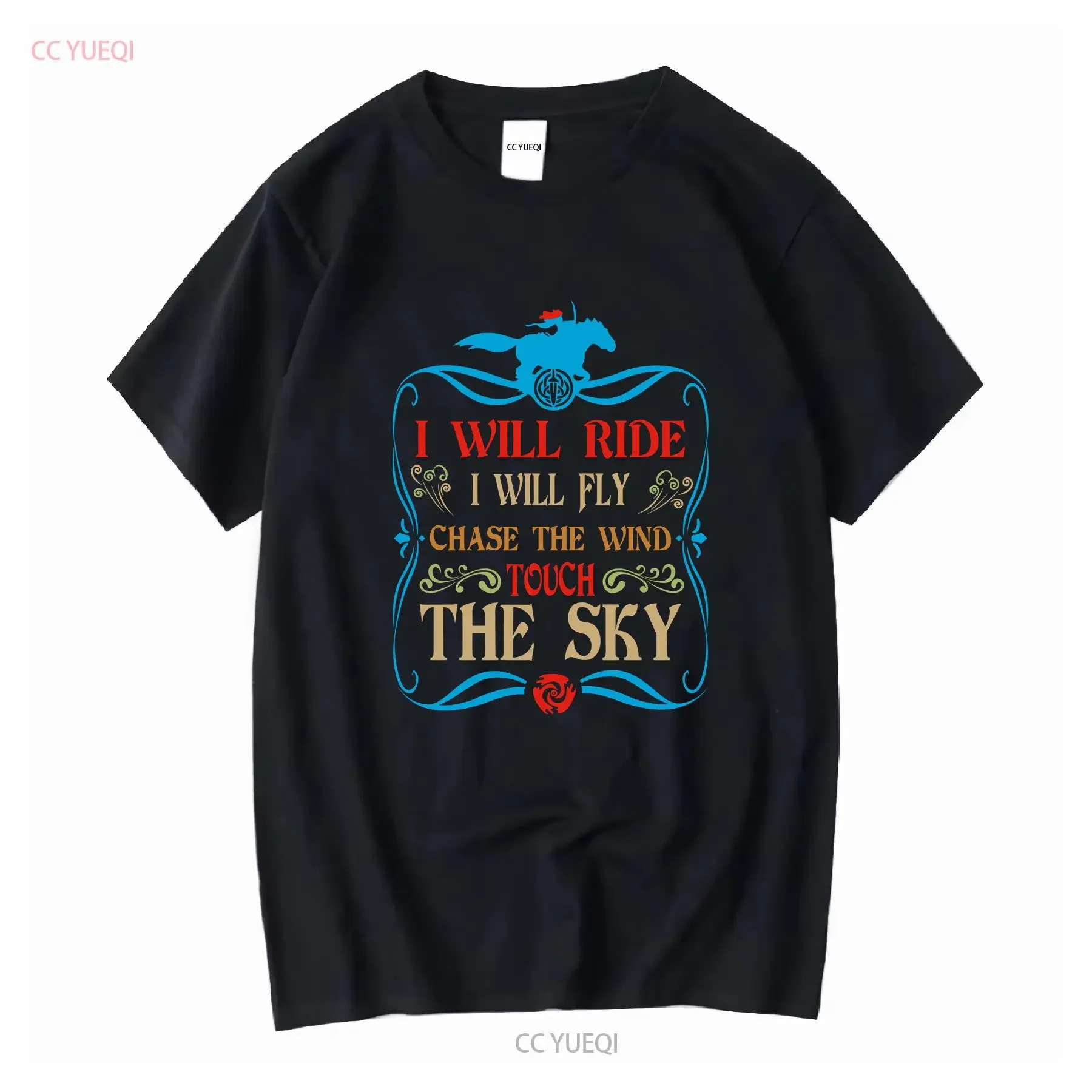 Chase The Wind And Touch Sky T Shirt Princess Merida Brave Magic Kingdom Movie long or short sleeves vintage Washed Stylish