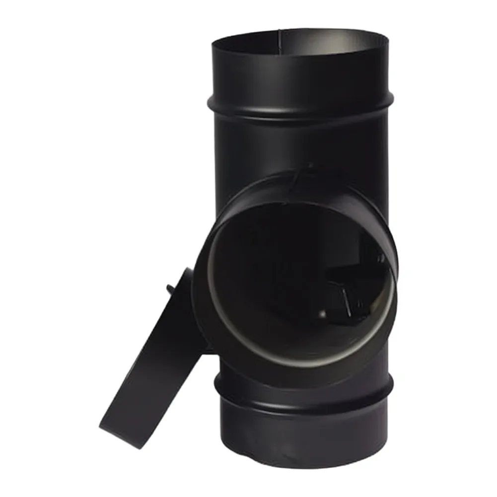 Black Stainless Steel 3-Way Chimney Kit for Wood Burning Fireplaces with Heat-Resistant Finish and Cap Block for Safe Venting
