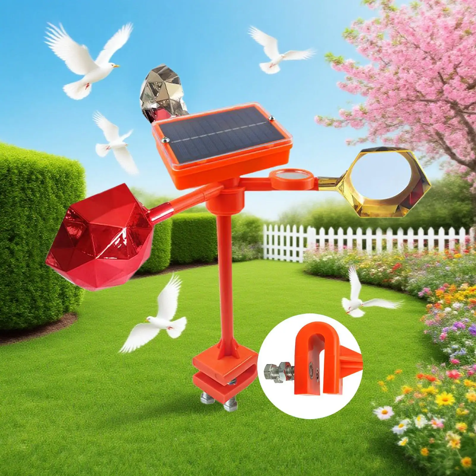 

Outdoor Bird Reflectors Bird Scare Devices Roof With Adjustable Sound Alarm Weatherproof Outdoor Pigeon Woodpecker Sparrows