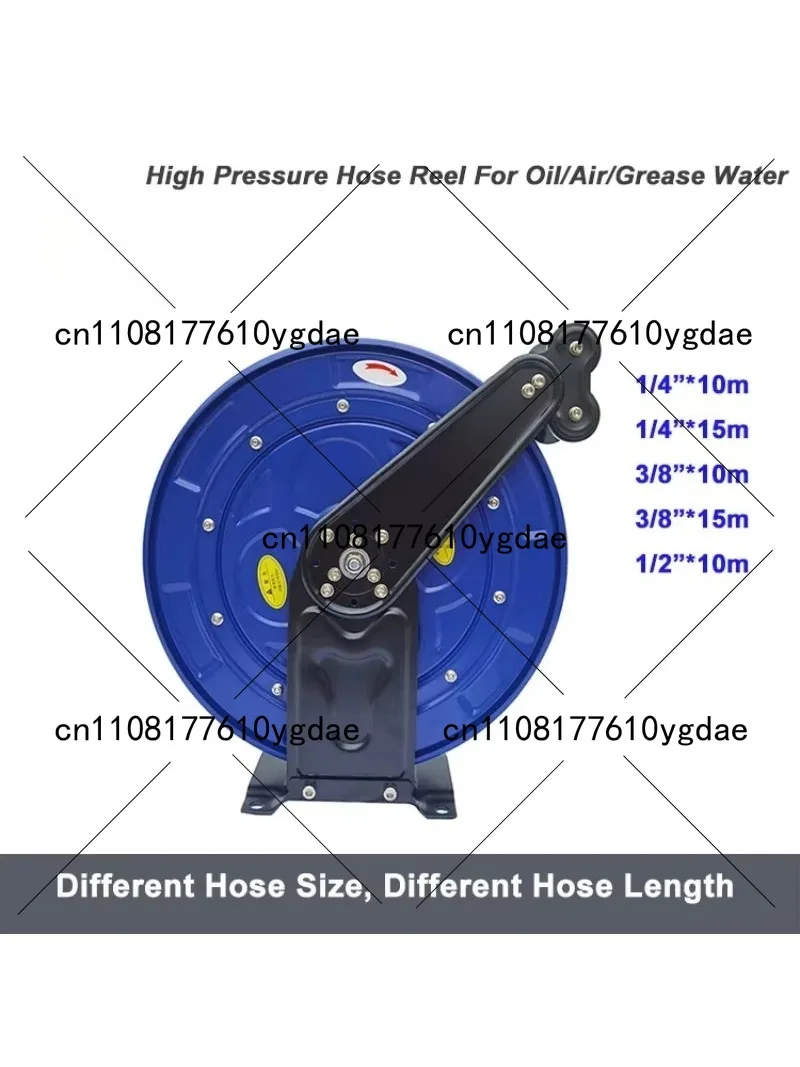 

Настенный выдвижной барабан для шланга высокого давления (10 м) для воздуха, масла, смазки