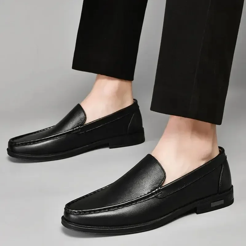 Genuine Leather Men\'s Shoes Classics Business Dress Shoes Moccasins Slip on Loafers Driving Shoes for Men Casual Shoe Big SIze48