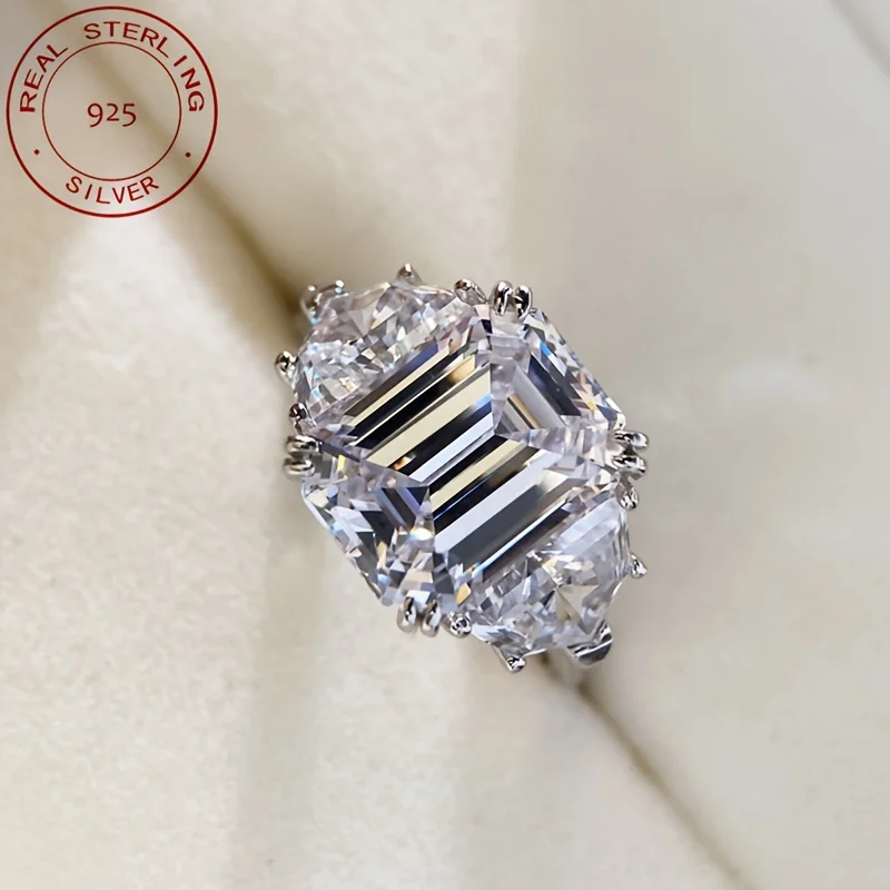 موضة جديدة فاخرة 925 فضة خواتم للنساء الزفاف المشاركة العروس الزركون البطانة غرامة مجوهرات #1