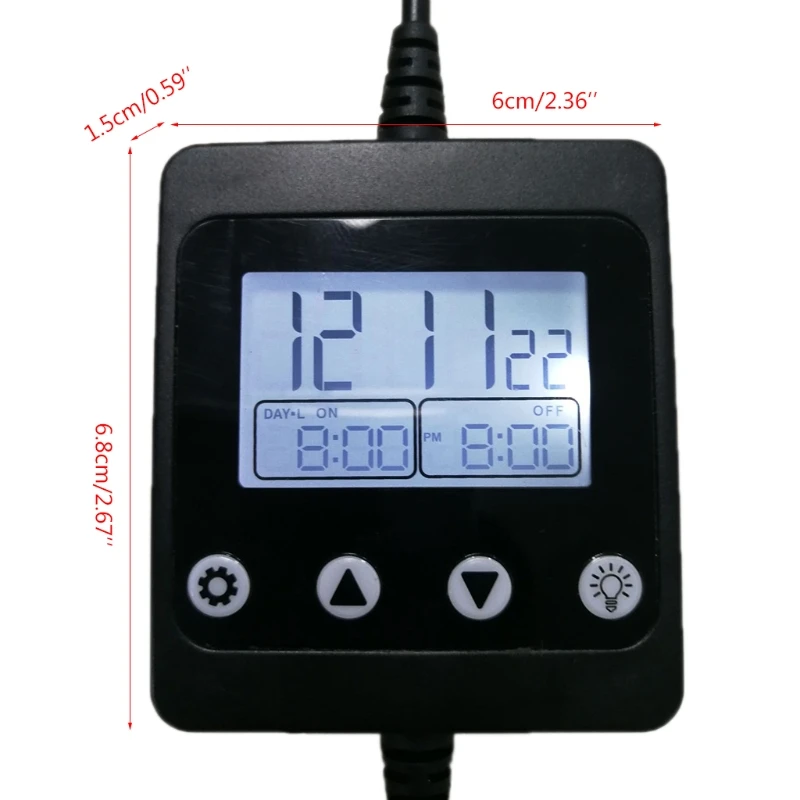 Aquarium Light Timer & Dimmer Easy to Program Fish for Tank Lamp Controller Indoor Mini Digital Timers for LED Lighting