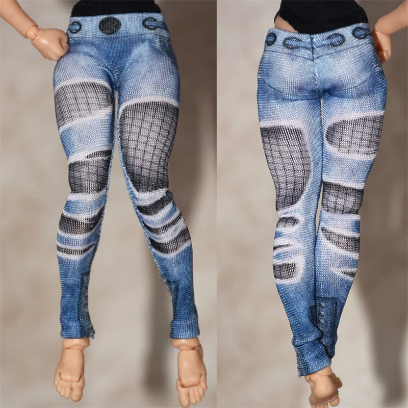 1/12 Scale Female Sexy Wrap hip Mini Skirt Denim Style Yoga High Elestic Skinny Pants for 6in Romankey tbl Action Figure Model
