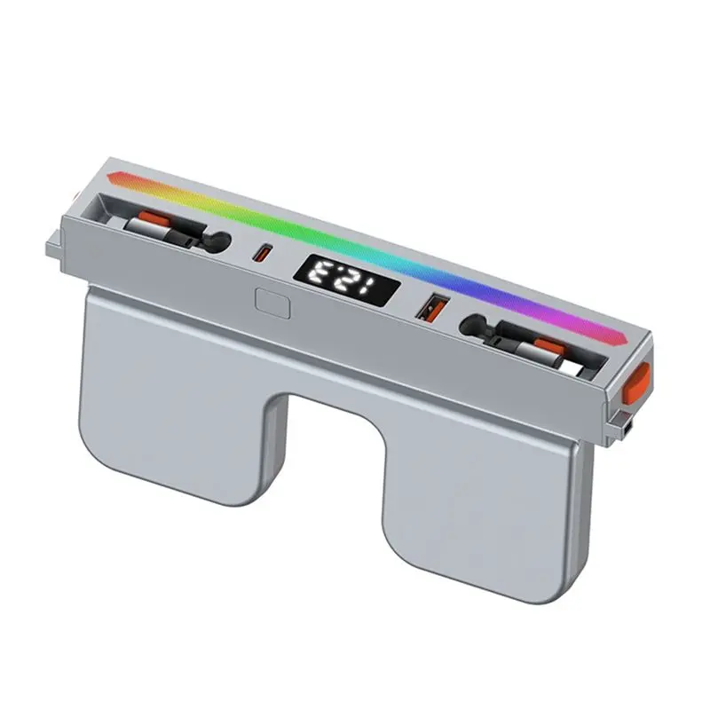 USB Hub Docking Station With Rainbow Light 4 Ports Retractable Light-Ning&Type-C Fast Charging For Tesla Model 3-Y47A