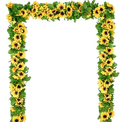 1PC Artificial SunFlowers Christmas Garland for Wedding Home Room Decoration Spring Autumn Garden Arch DIY Fake Plant Vine
