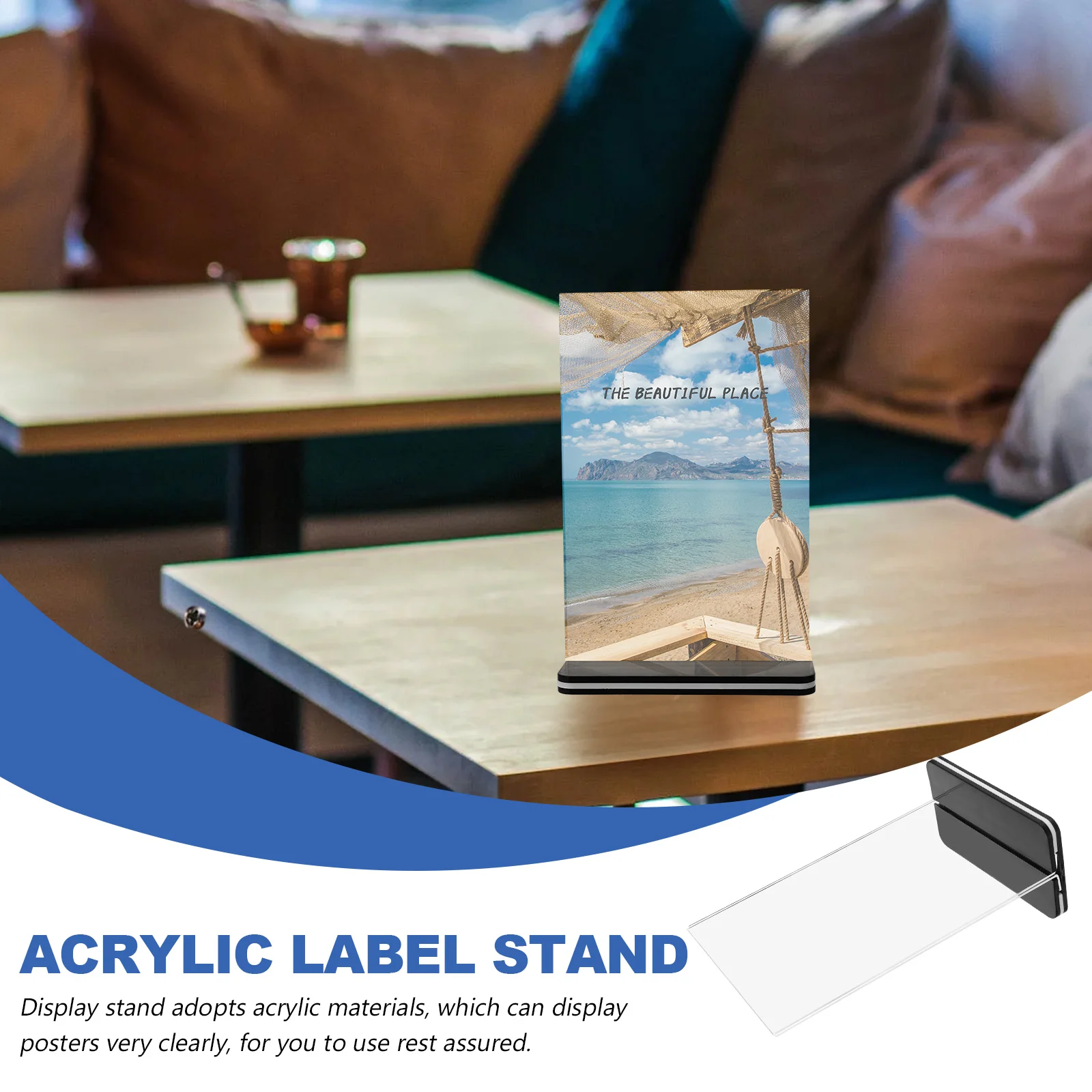 Teken Nummer Display Bord Plank Show Rek Acryl Papier Houder Clear Menu Stand