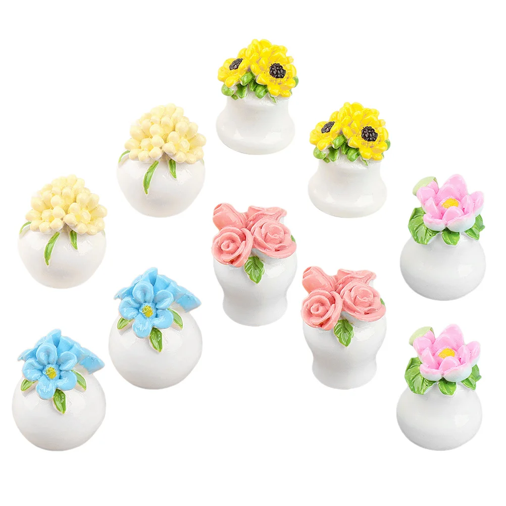 10 pezzi in miniatura decorazione di piante in vaso 10 stili misti piccoli bonsai per la casa mini casa paesaggio puntello piante artificiali adornano la casa