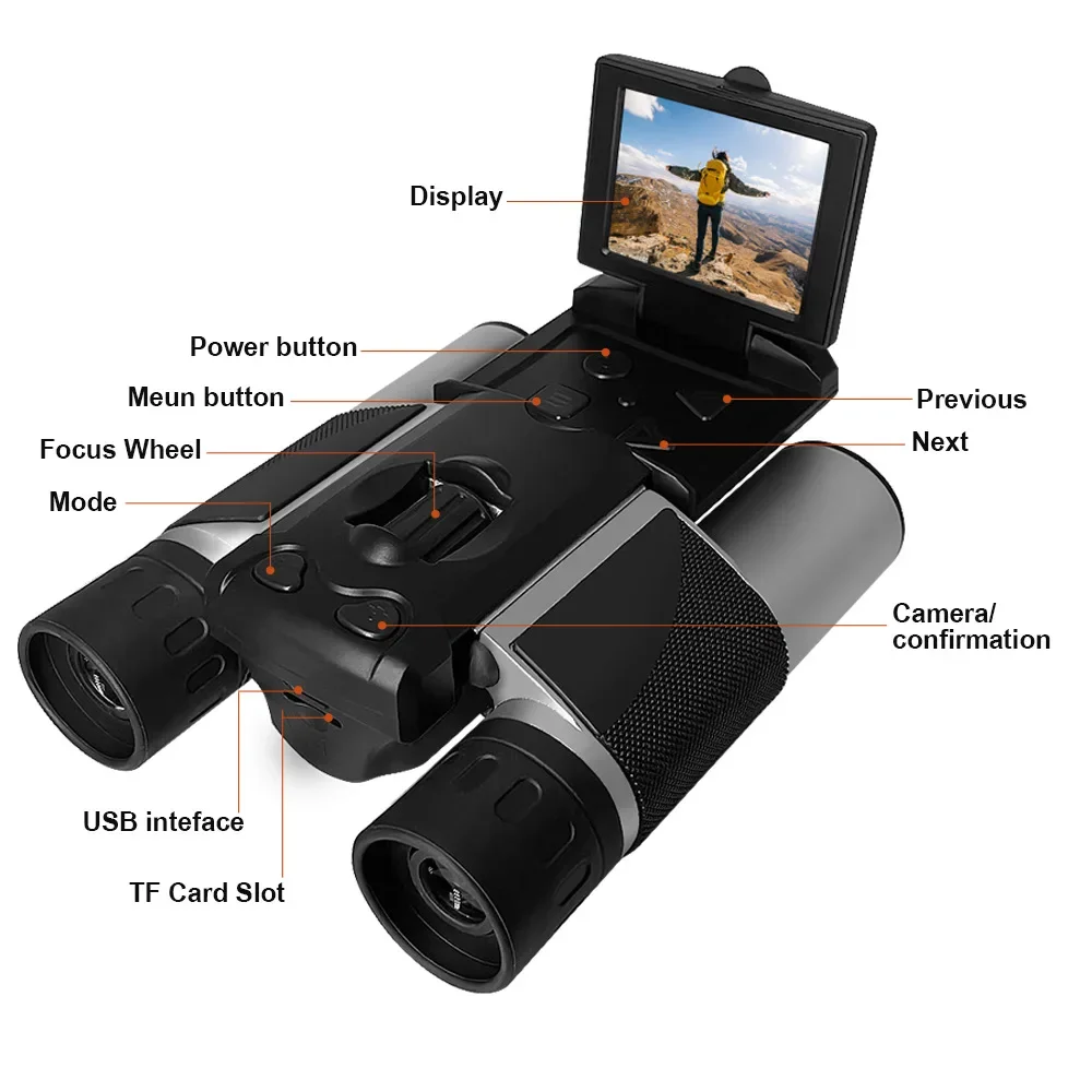 DT10  Binoculars Telescope 10X25 Camera with 2.0inch LCD Screen HD Digital Camera Rechargeable Video Camera Recorder