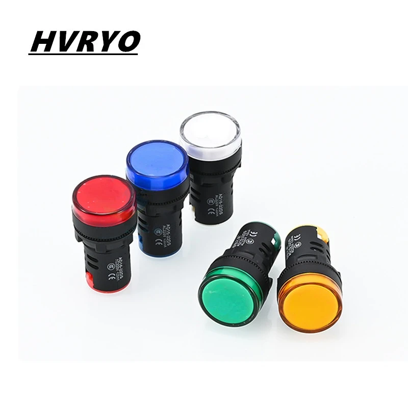 Small LED Power Signal Lamp AD16-22DS Waterproof Plastic Indicator Light AC/DC12V 24V 110V 220V Red Green Yellow Blue White 22mm