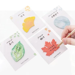 4 Pcs Cute Creative Memo Pads Little Fresh Leaf Notes Artificial Leaf Note N Times Sticker Message Sticker Stationery Wholesale