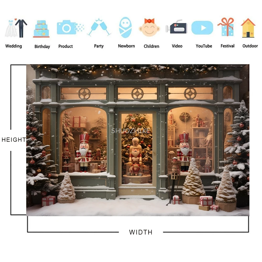 Рождественские фоны Санта-игрушка солдаты Декор семья детский портрет Щелкунчик кукла фон для фотосъемки для фотобудки