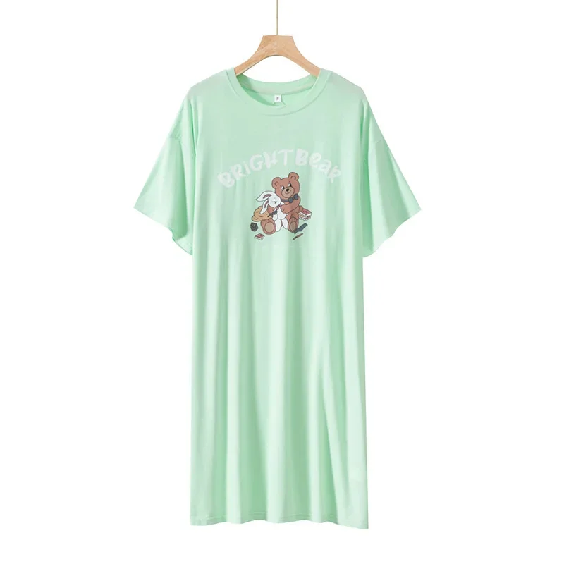Nightgowns Women's Clothing Summer Short Sleeve Japan Thin Home Loose Casual Soft High Quality Cool Skinny Comfortable Sweet