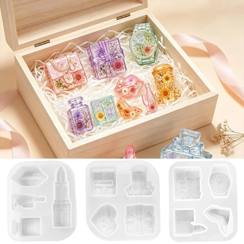 Lipstick Shape Candy Chocolate Cookies Kitchen Handmade Baking Mold DIY Creative Beauty Bag Perfume Pendant Silicone Resin Molds
