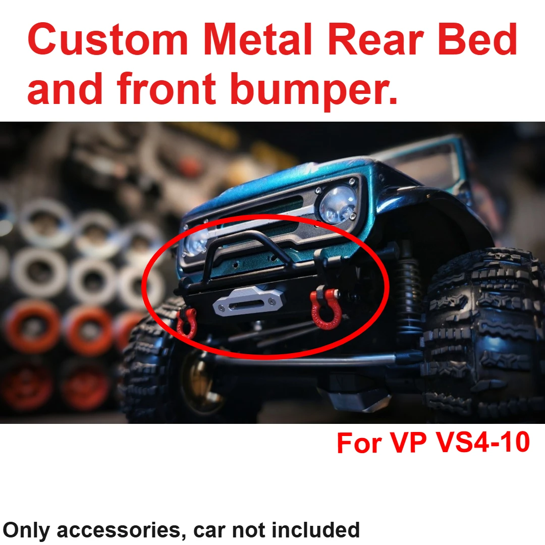 For VP VS4-10 1/10 RC Off Road Crawler Metal Rear Bed Decor Radiator Light Kit Custom Model Number Decor Styling Upgrade Parts