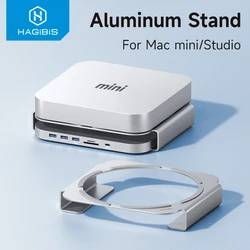 Hagibis Desktop Stand for Mac Mini and Mac Studio M1 M2 Pro Max Heat Dissipation Aluminum Mount Dock Cooling Holder Accessories