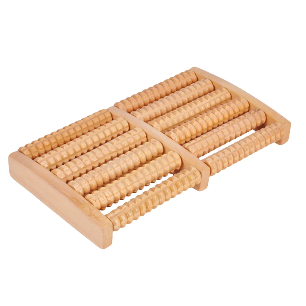 

6 -Row Deep Tissue Massage Machine Rollers Chair Back Feet Massager Foot Wooden