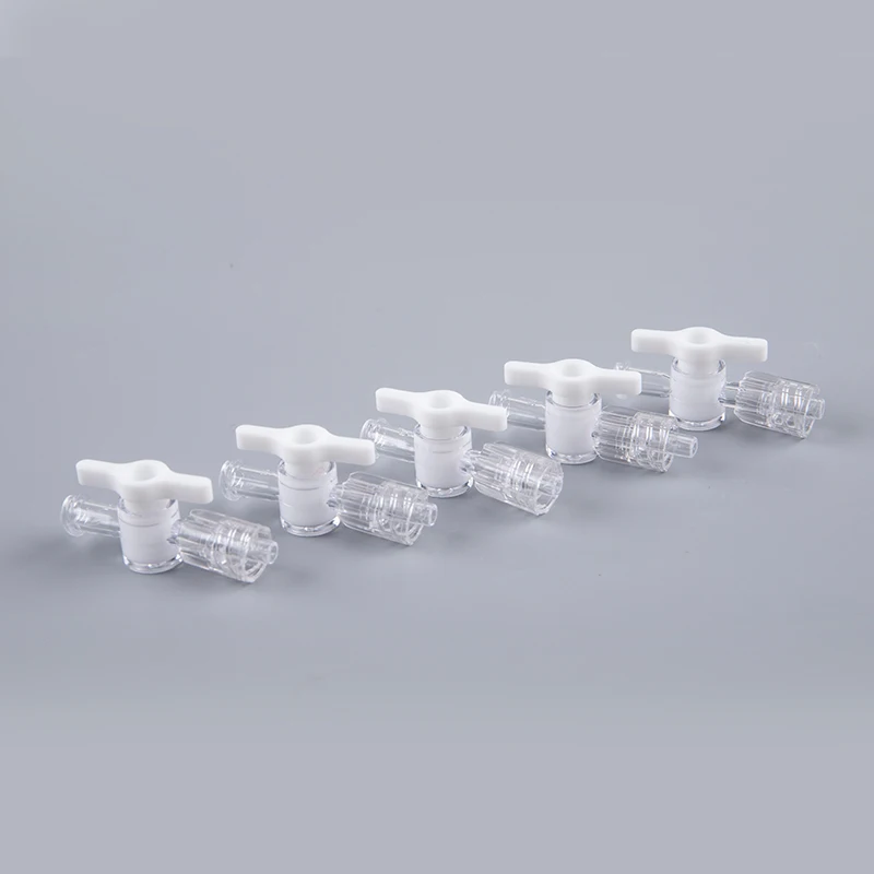 {QTG333} 5 Pcs/set 2 Ways Stopcock With Luer Lock Connection PC Ozone Resistant Material