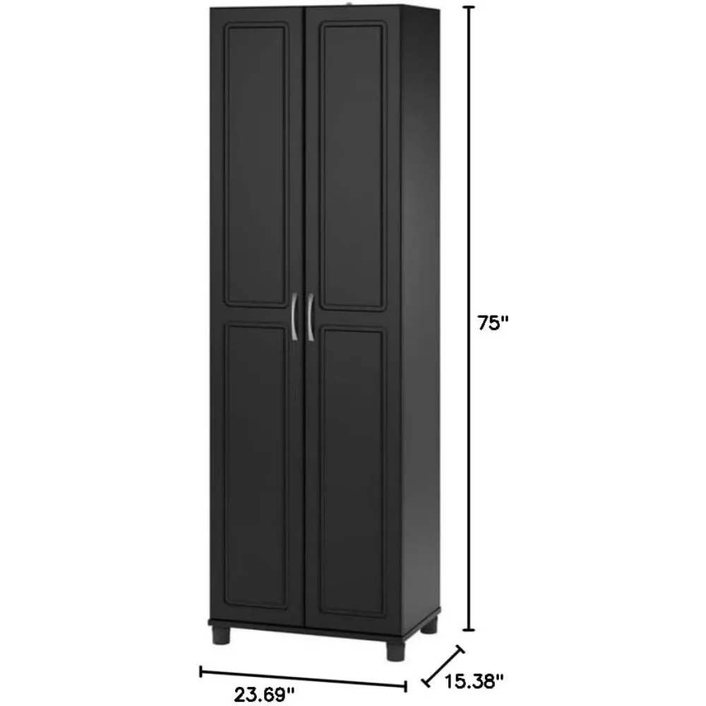 tility Storage Cabinet, 24", Black