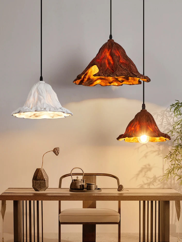 

Vintage Resin Lotus Leaf Pendant Lights Tea House Dining Room Bar LED Retro Hanging Lamp Fixtures Indoor Lighting Home Decor E27