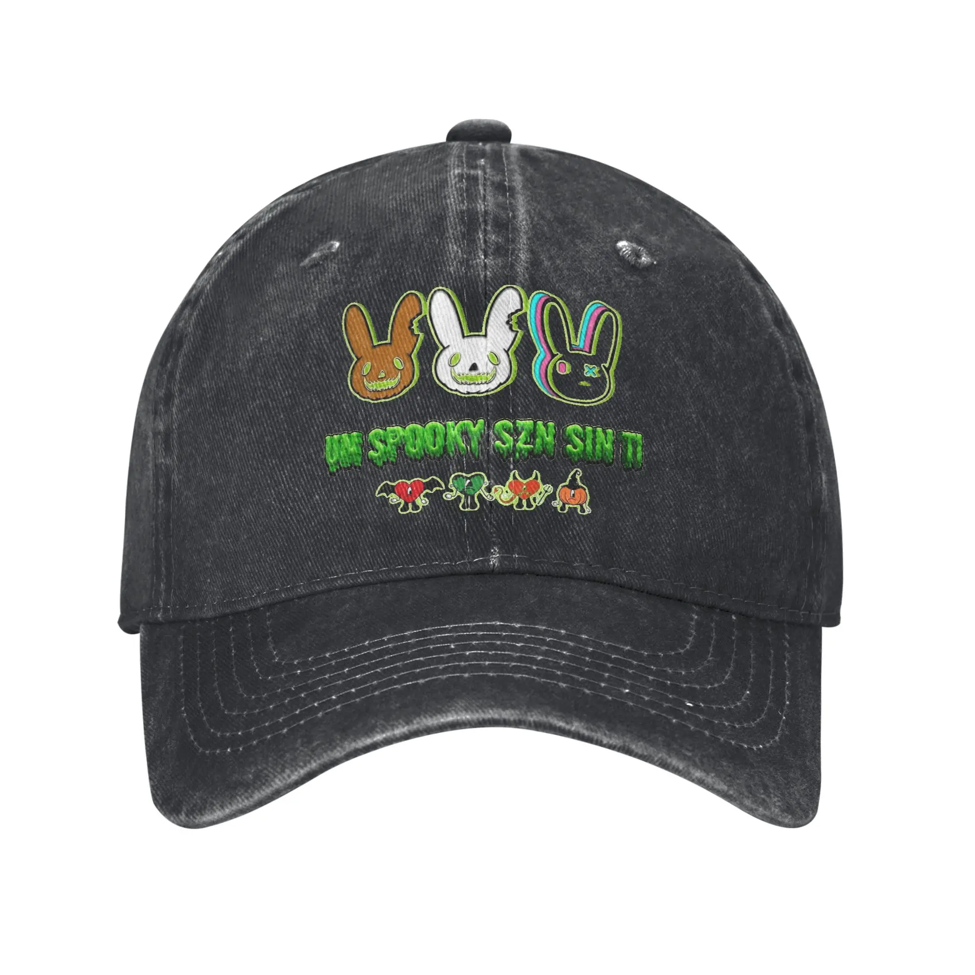 Bad Bunny Horror Rabbit Evil Baseball Caps Casual Distressed Washed Halloween Gift Snapback Hat Running Golf Adjustable Caps Hat