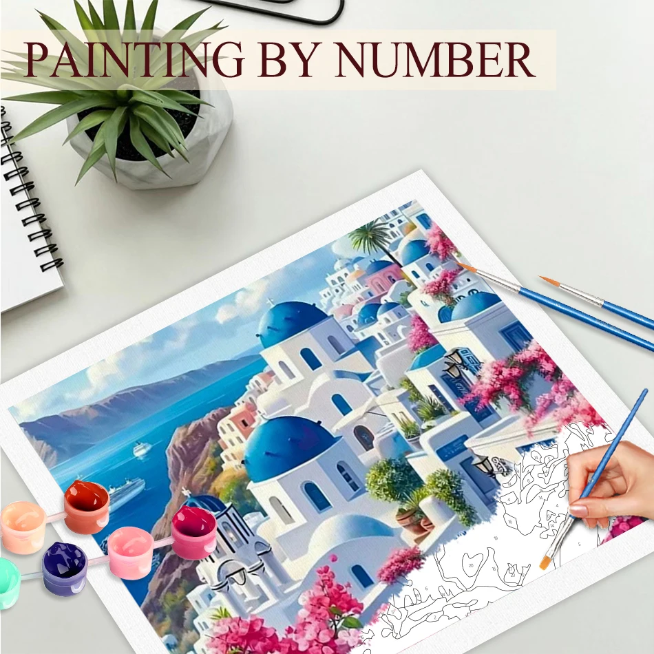 

GATYZTORY City Painting By Numbers Arts and Crafts Drawing By Numbers Landscape Canvas for Painting Kits Wall Art Picture Pictur