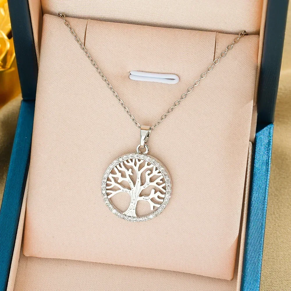 

2025 2025newThe best-selling micro-set zircon Life tree titanium steel necklace for women is unique, fashionable and versatile