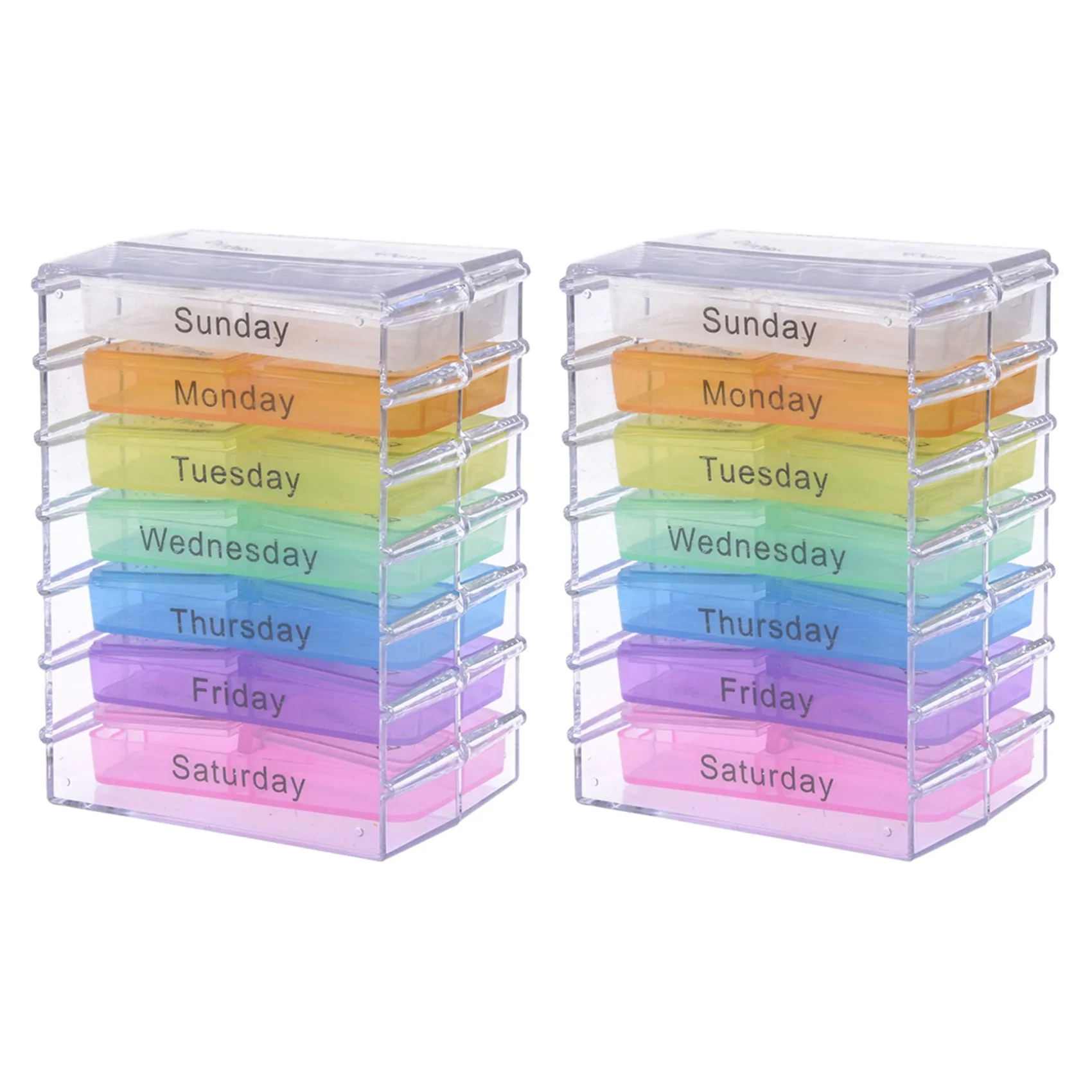 

Beauty 2X Medicine Weekly Storage Pill 7 Day Tablet Sorter Box Container Case Organizer