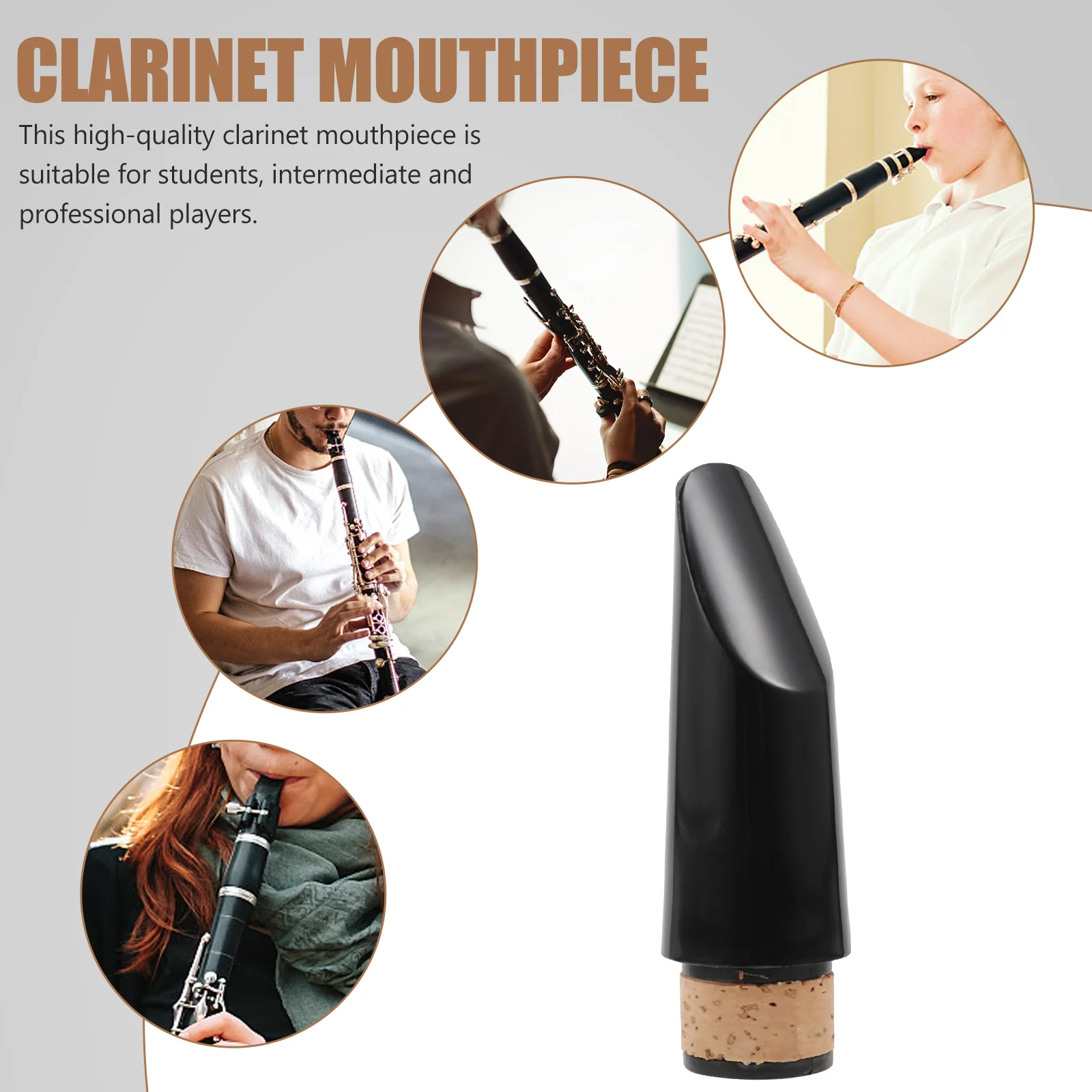 

Clarinet Mouthpiece High Pitch B Flat Durable Plastic Replacement Clarinet Accessory Smooth Surface Long Lasting Luster