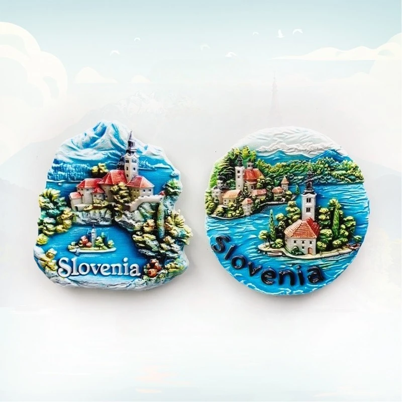 Bled Church Lake Fridge Magnet - 3D Slovenian Souvenir Alpine Island Decor Unique Europe Gift with Strong Magnet