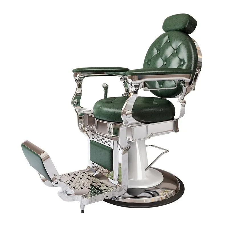 Oily chair hair salon special foldable men's large chair barbering perm and dyeing retro hairdressing lifting swivel recliner
