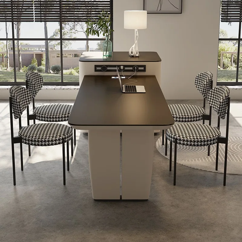 Island table integrated cream wind retractable multi-functional rock slab, island table extremely simple household advanced