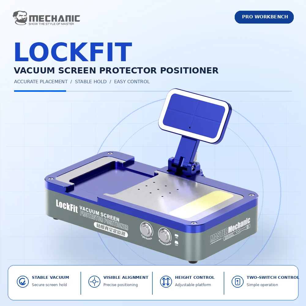MECHANIC LOCKFIT Vacuum Screen Protector Positioner for Phone Repair Vacuum Suction Positioning Screen Protectors Tool