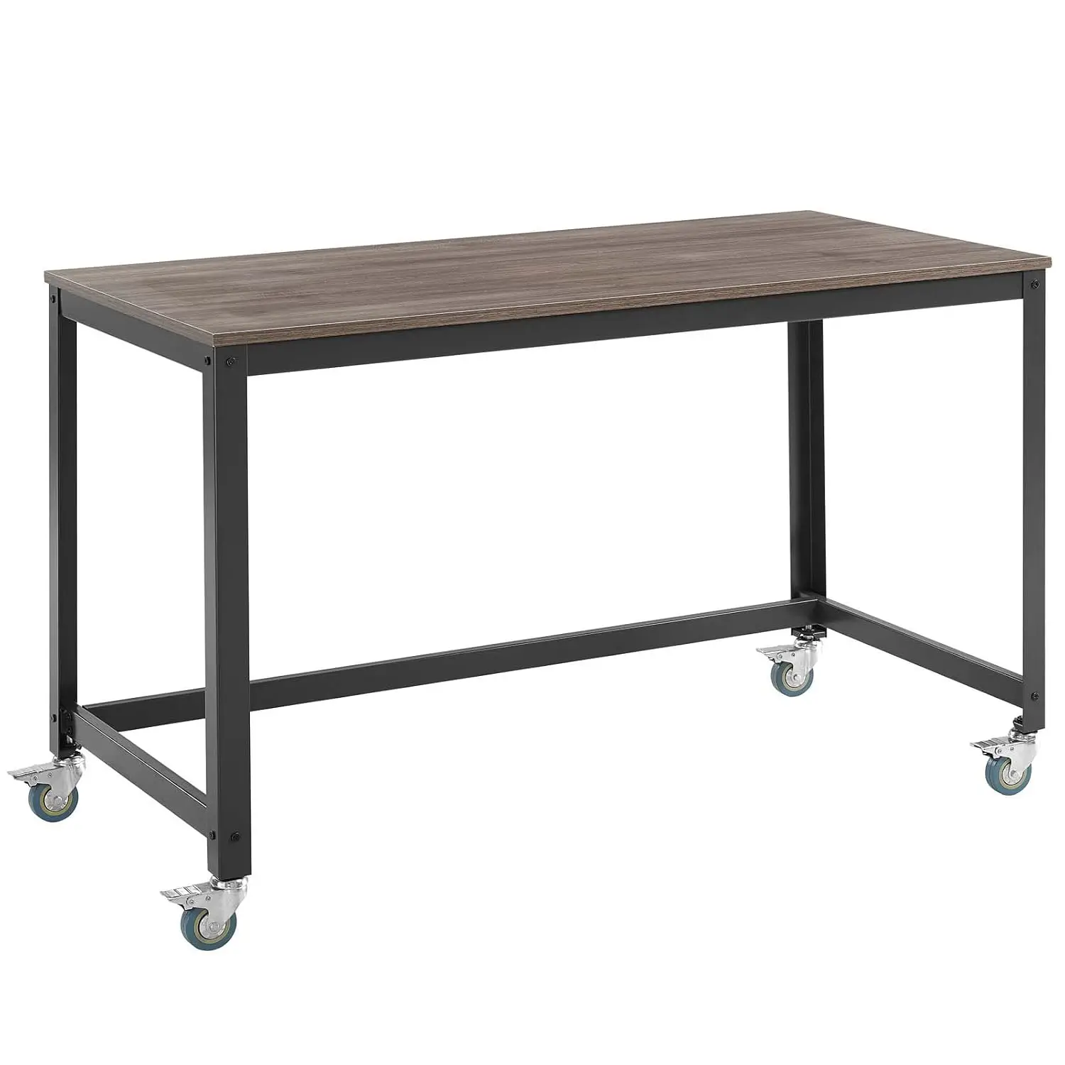 Industrial Modern Computer Office Desk With Locking Casters, Customized