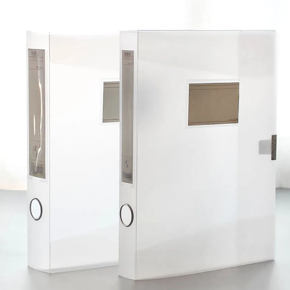 2 قطعة صناديق ملفات PVC A4 منظمات المستندات الشفافة مشبك بلاستيكي مكتب سطح المكتب حقيبة للتخزين حامل المجلات #3