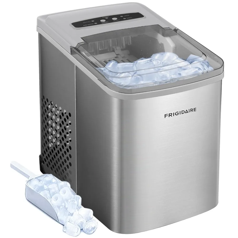 Máquina compacta inoxidável bancada Ice Maker, 26 lbs por dia