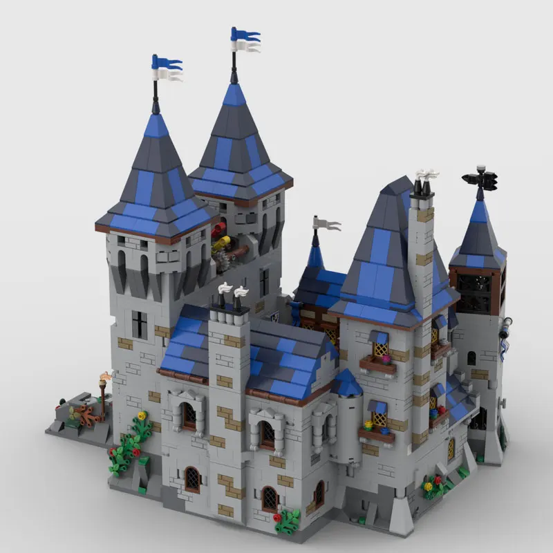 

Spot MOC-163712 4421 шт., сборка мелких частиц, строительные блоки, магазин пекарни, средневековый замок, игрушечная модель автомобиля